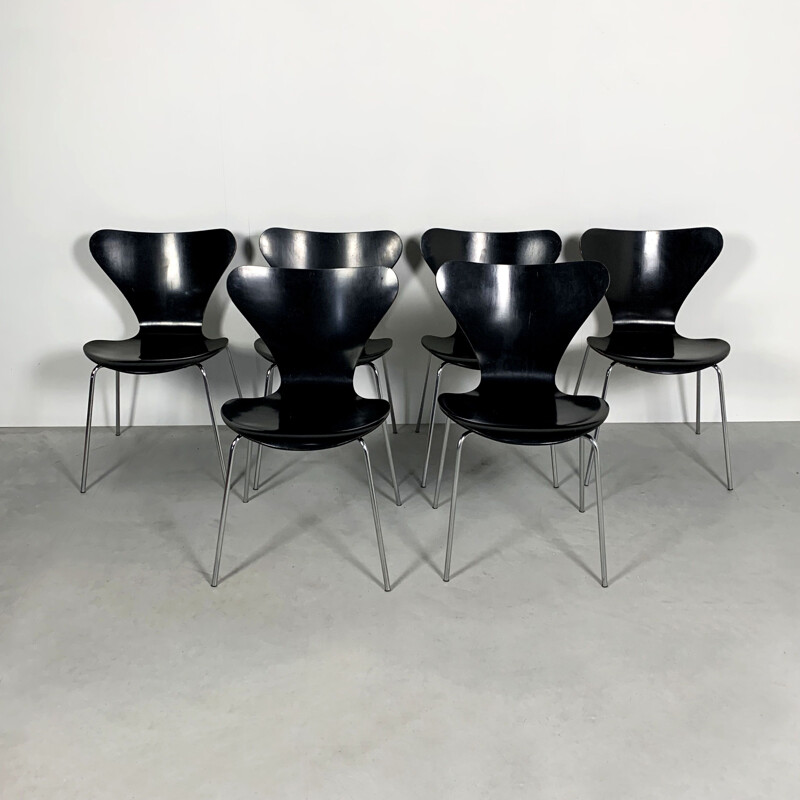 Lot de 6 chaises papillon vintage par Arne Jacobsen pour Fritz Hansen 1970