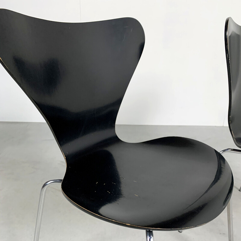 Set of 6 vintage Butterfly Chairs by Arne Jacobsen for Fritz Hansen, 1970s