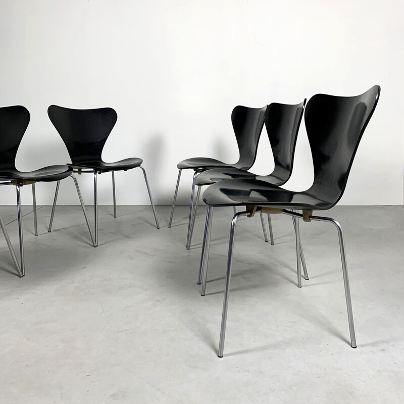 Lot de 6 chaises papillon vintage par Arne Jacobsen pour Fritz Hansen 1970