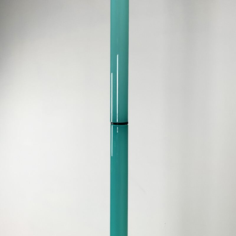 Suspension lumineux vintage en turquoise de Venini 1990