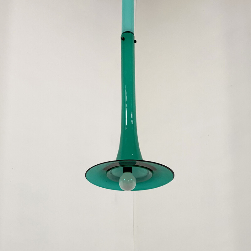 Vintage Turquoise Pendant Light from Venini, 1990s