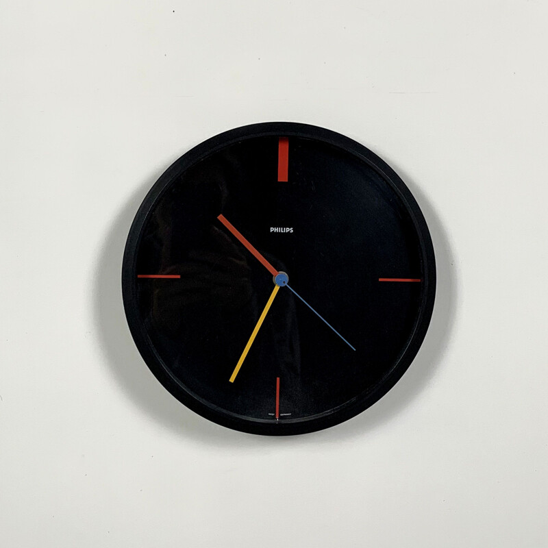 Vintage Bauhaus Clock from Philips, 1980s
