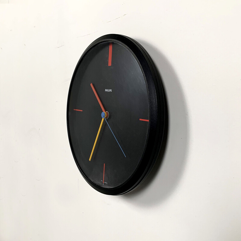 Vintage Bauhaus Clock from Philips, 1980s