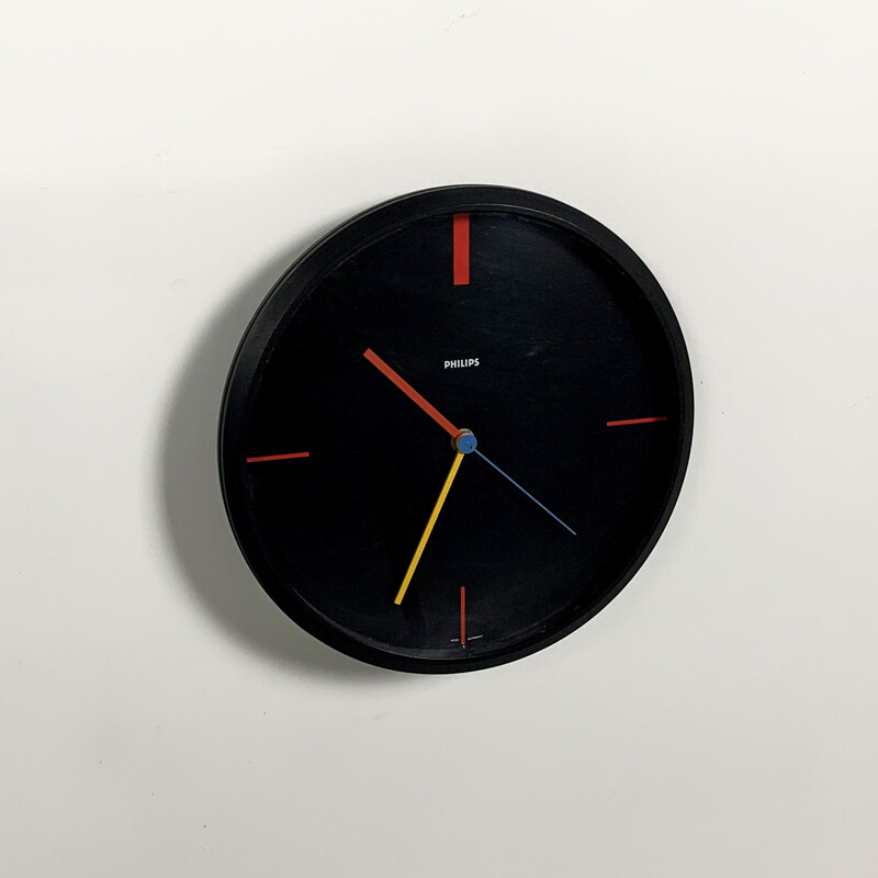 Vintage Bauhaus Clock from Philips, 1980s