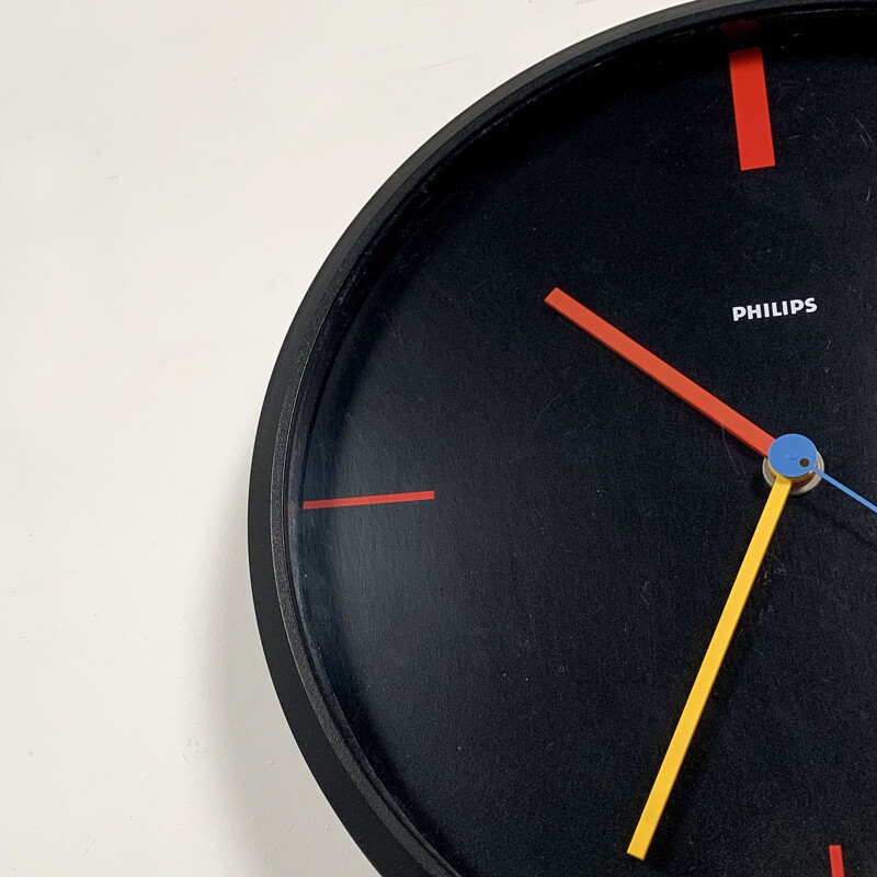 Vintage Bauhaus Clock from Philips, 1980s