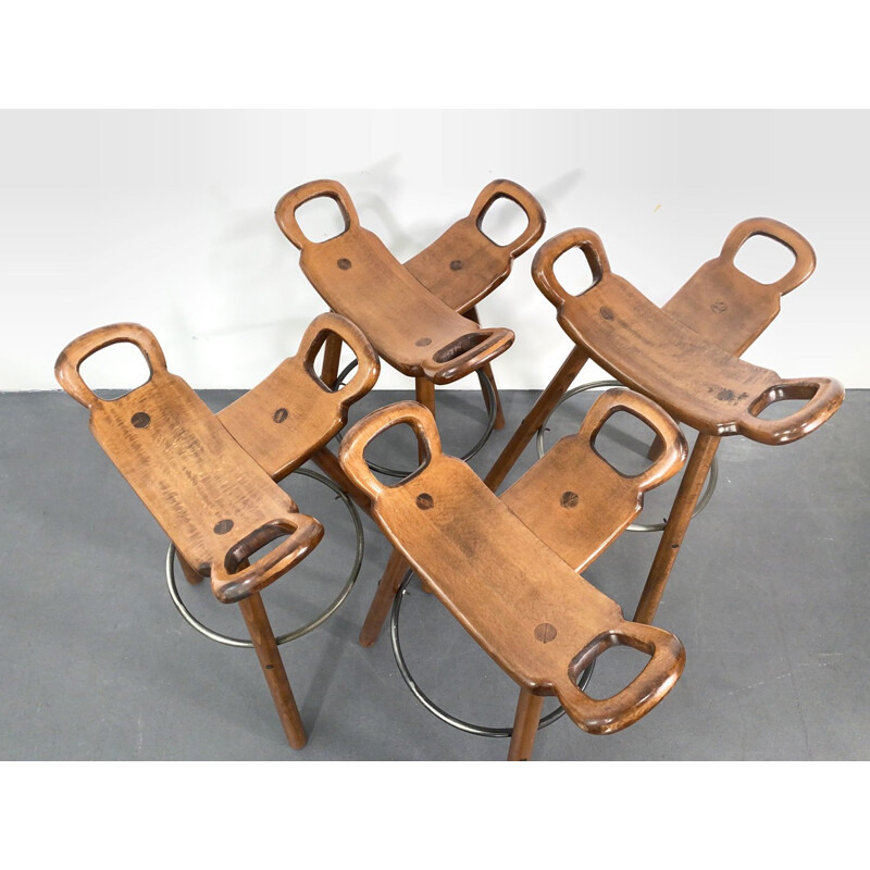 4 vintage Marbella Barhocker stool, Spain, 1970