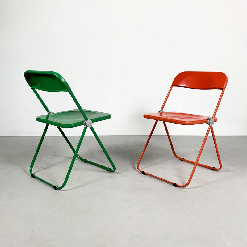 Pair of vintage Plia folding chairs by Giancarlo Piretti for Castelli, 1960s