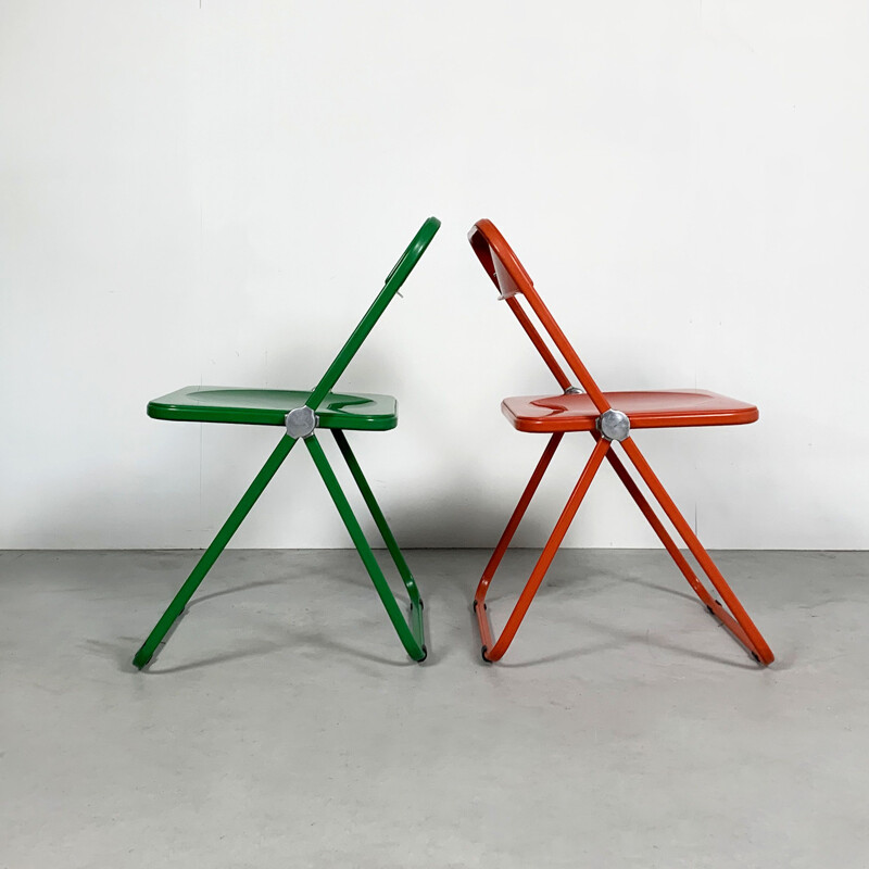 Pair of vintage Plia folding chairs by Giancarlo Piretti for Castelli, 1960s