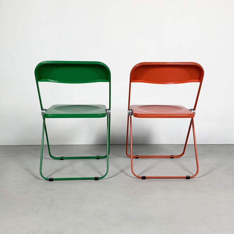 Pair of vintage Plia folding chairs by Giancarlo Piretti for Castelli, 1960s