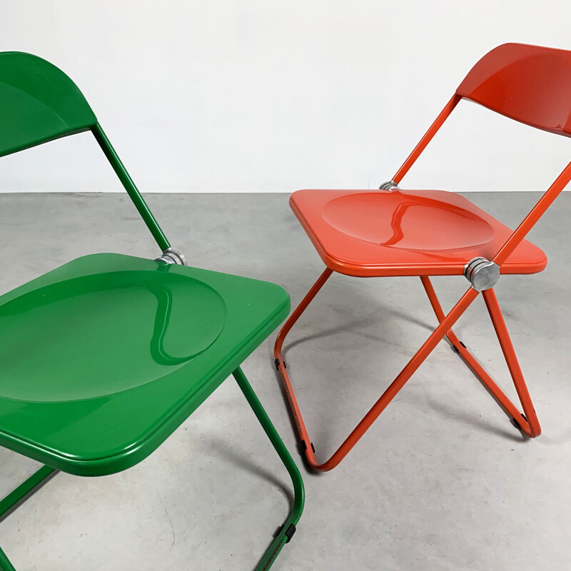 Pair of vintage Plia folding chairs by Giancarlo Piretti for Castelli, 1960s