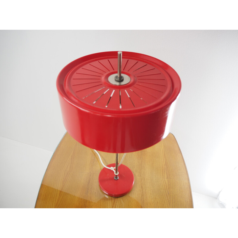 Lampe de table vintage en plastique rouge, 1970