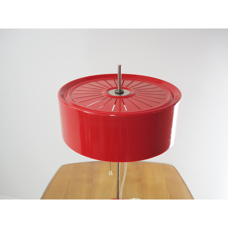 Lampe de table vintage en plastique rouge, 1970