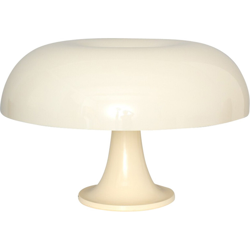 Artemide "Nesso" Italian table lamp in white plastic, Giancarlo MATTIOLI - 1960s