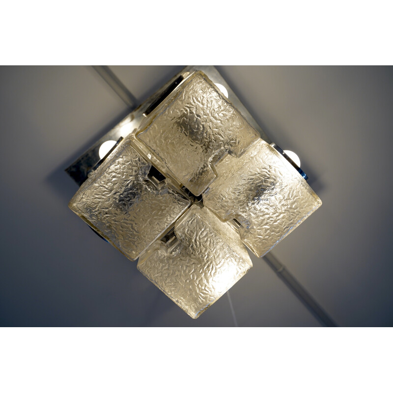 Murano Glass Cube Chandelier by Toni Zuccheri for VeArt, Italy 1970
