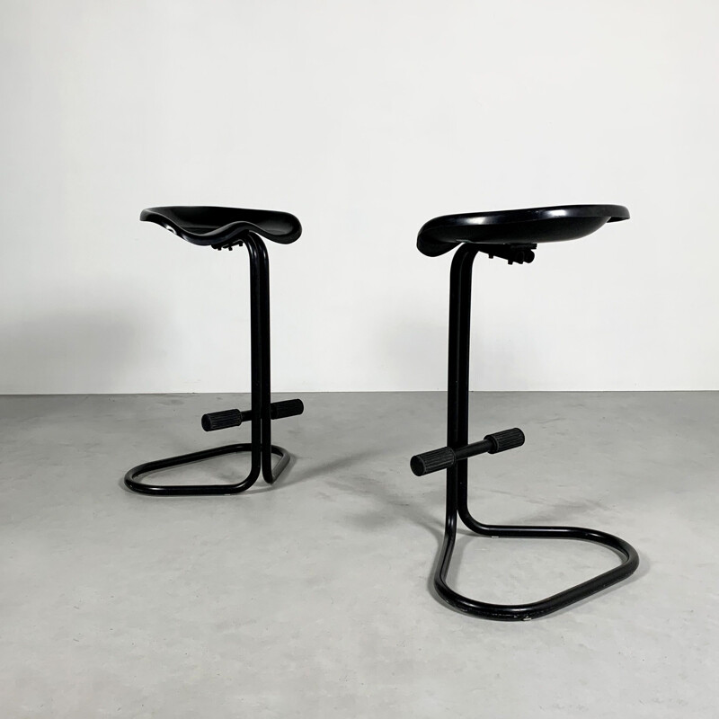 Pair of vintage Tractor Stools by Rodney Kinsman for Bieffeplast, 1970s