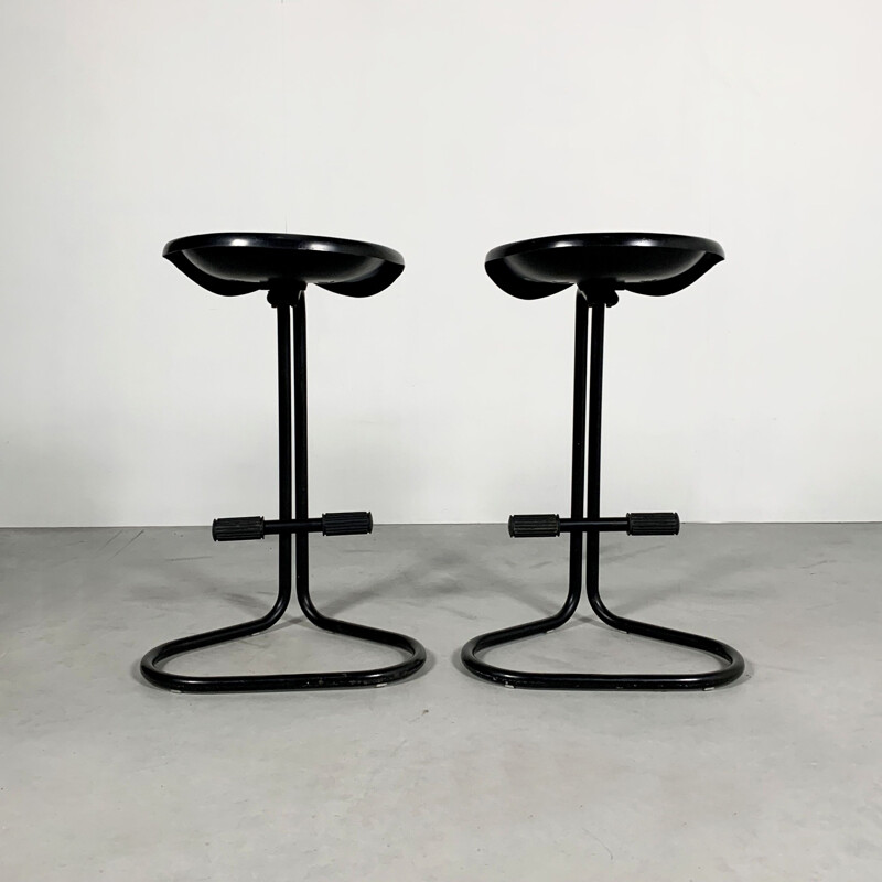 Pair of vintage Tractor Stools by Rodney Kinsman for Bieffeplast, 1970s