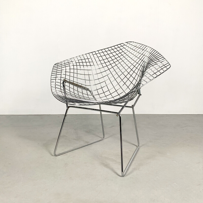 Vintage Chromed Diamond Chairs by Harry Bertoia for Knoll, 1950s