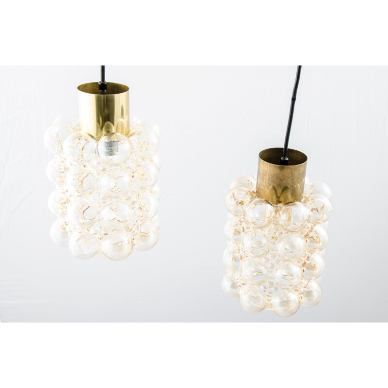 Pair of vintage bubble glass ceiling light, Helena Tynell and Heinrich Gantenbrink 1960s