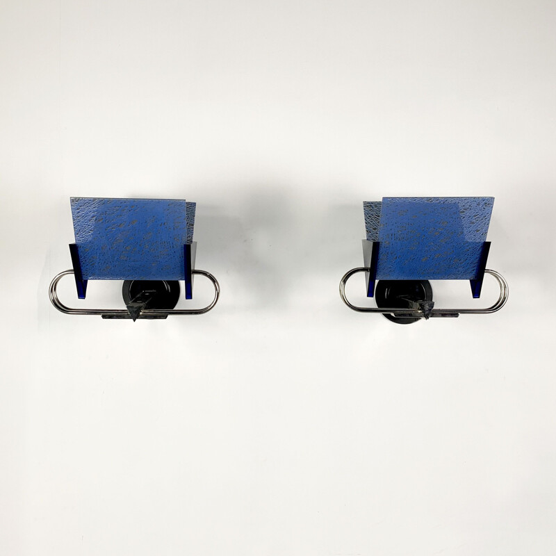 Pair of Vintage Murana Wall Lights by Perry King & Santiago Miranda for Arteluce, 1980s