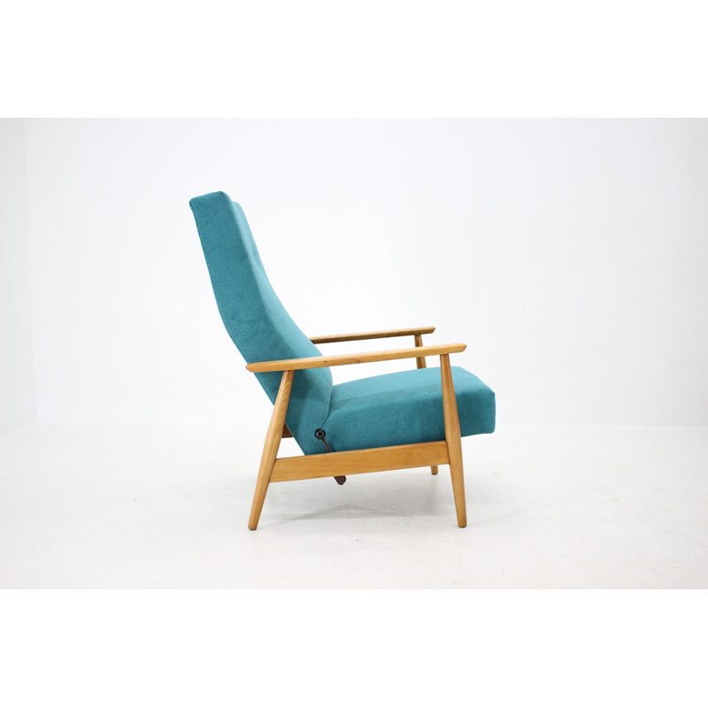 Vintage Highback Chair Reclining Beech Danish 1960s