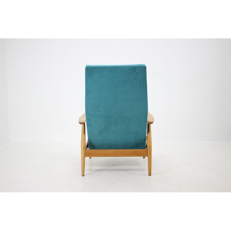 Vintage Highback Chair Reclining Beech Danish 1960s