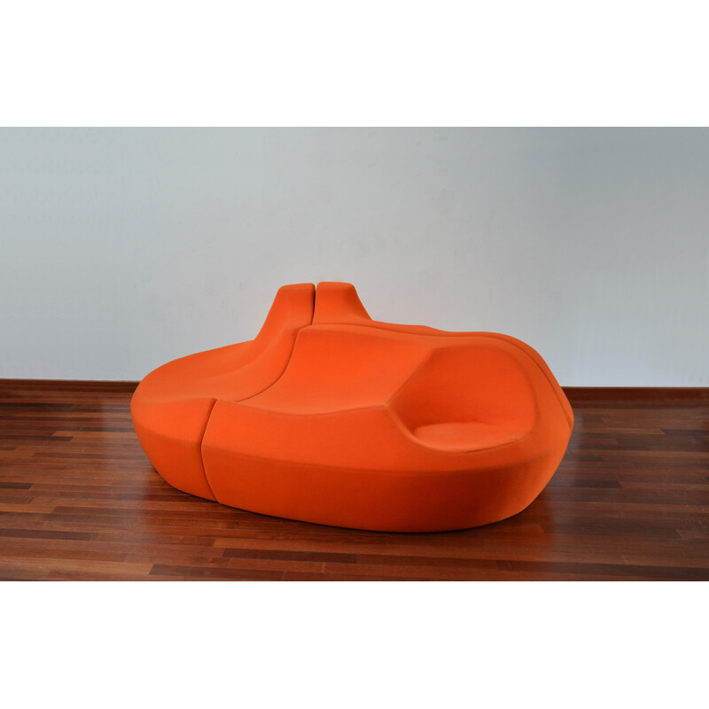 "Saruyama" orange sofa, Toshiyuki KITA - 1980s