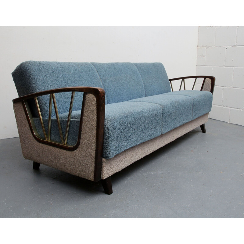 Vintage sofadaybed in grey blue 1950s