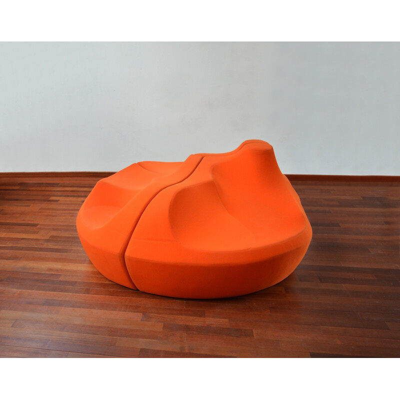 "Saruyama" orange sofa, Toshiyuki KITA - 1980s