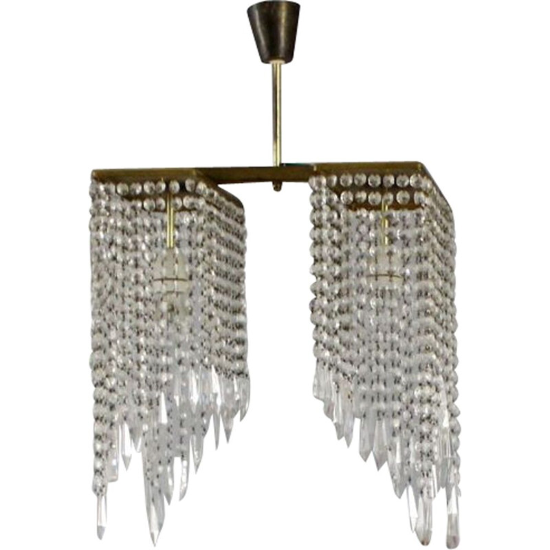 Vintage crystal chandelier, Czechoslovakia 1969
