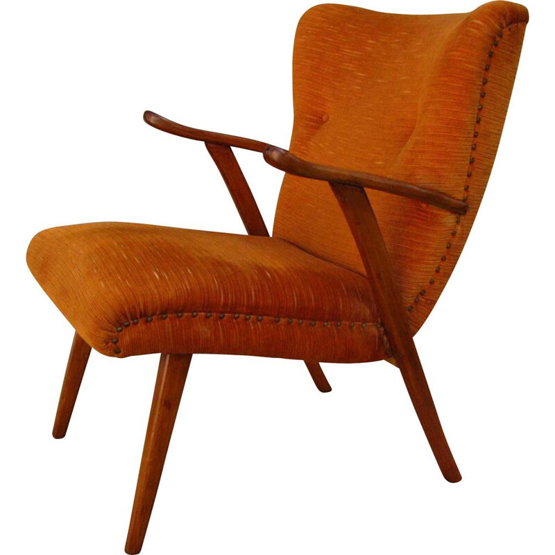 Vintage armchair on straight legs, 1970