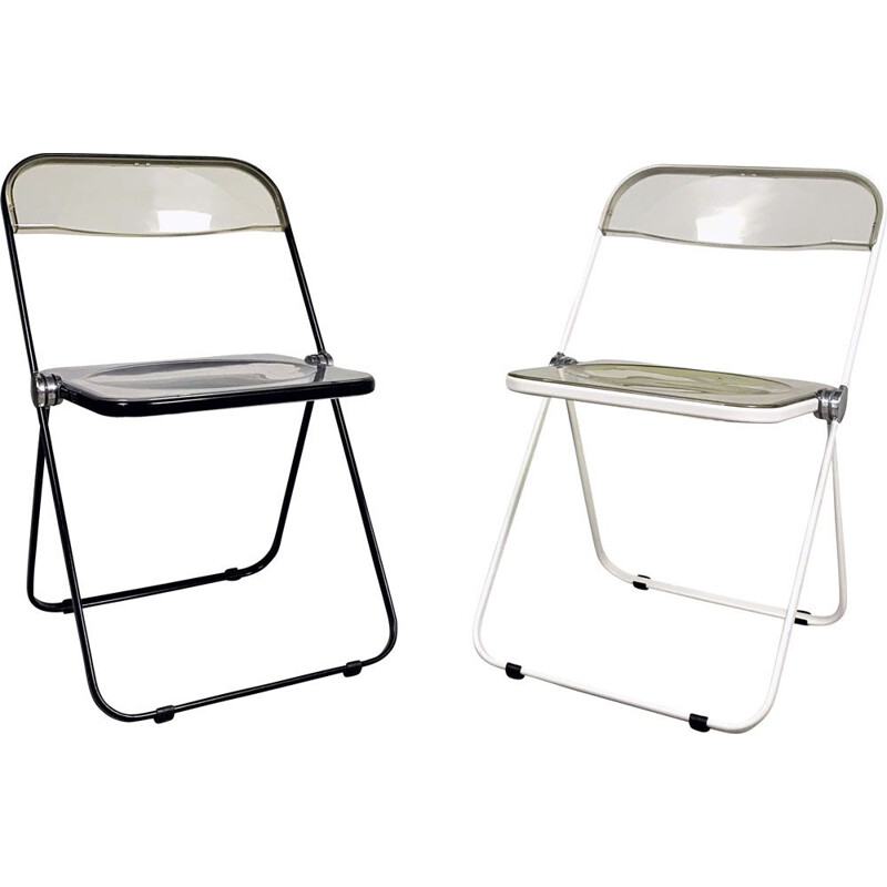 Pair of vintage folding chairs Plia by Giancarlo Piretti for Castelli 1960