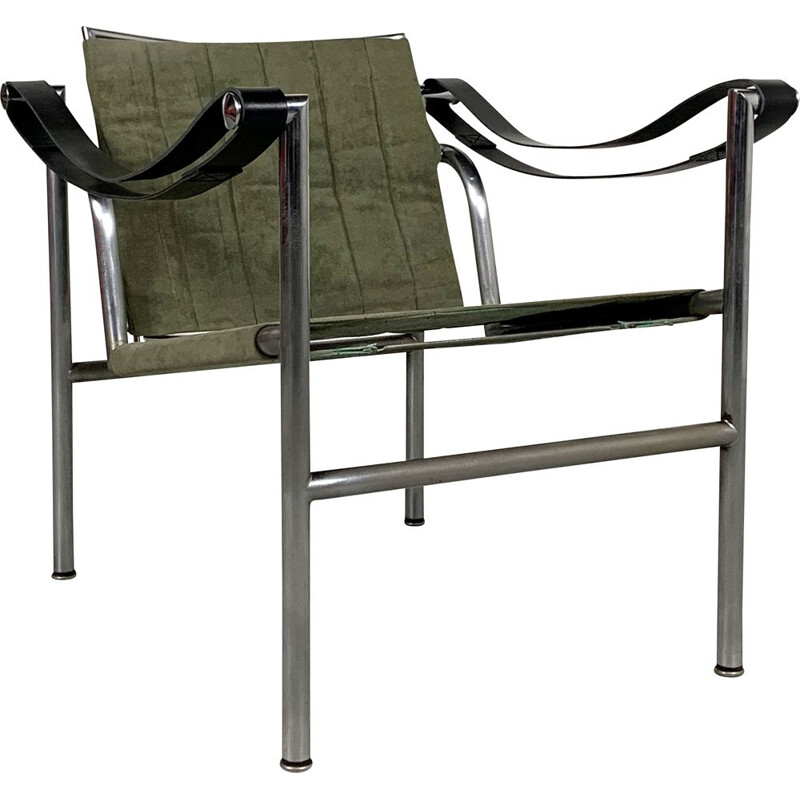 Vintage Kaki LC1 Armchair by Le Corbusier for Cassina, 1960s