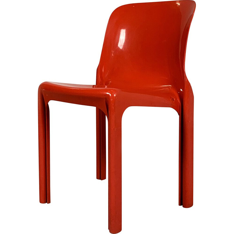 Chaise Vintage Red Selene par Vico Magistretti pour Artemide 1970