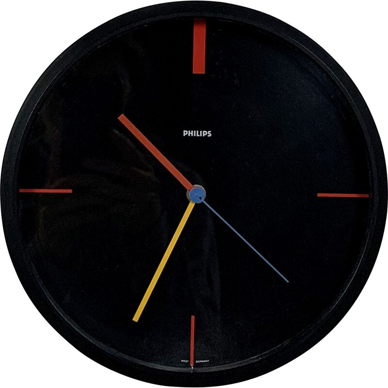 Vintage Bauhaus Clock from Philips, 1980s