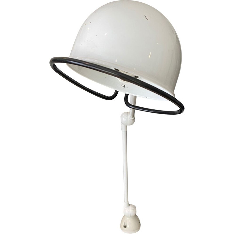 Lampe de table vintage articulée  Jieldé design industriel blanc 1965 