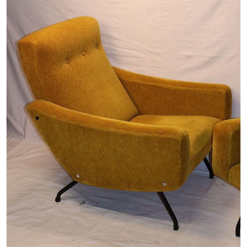 Pair of vintage armchairs by Joseph André Motte from Steiner 1950