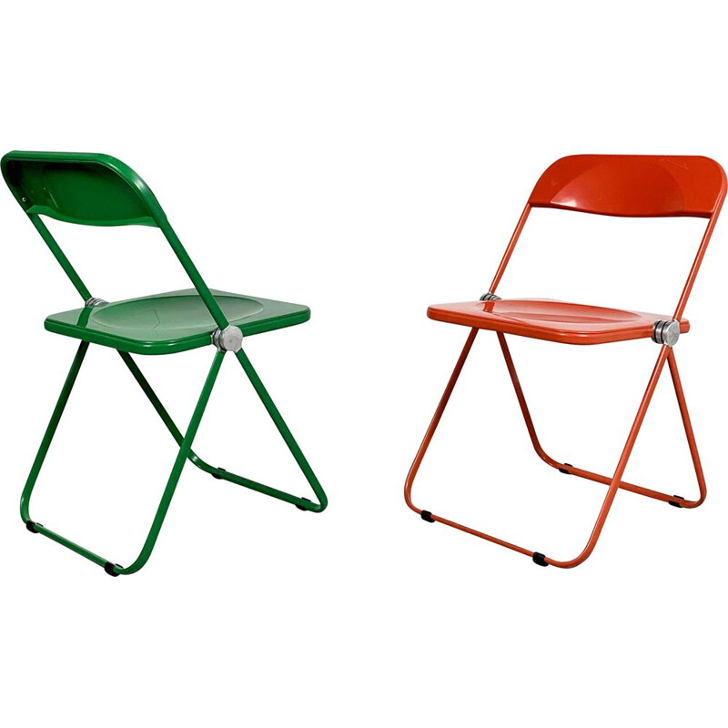 Pair of vintage Plia folding chairs by Giancarlo Piretti for Castelli, 1960s