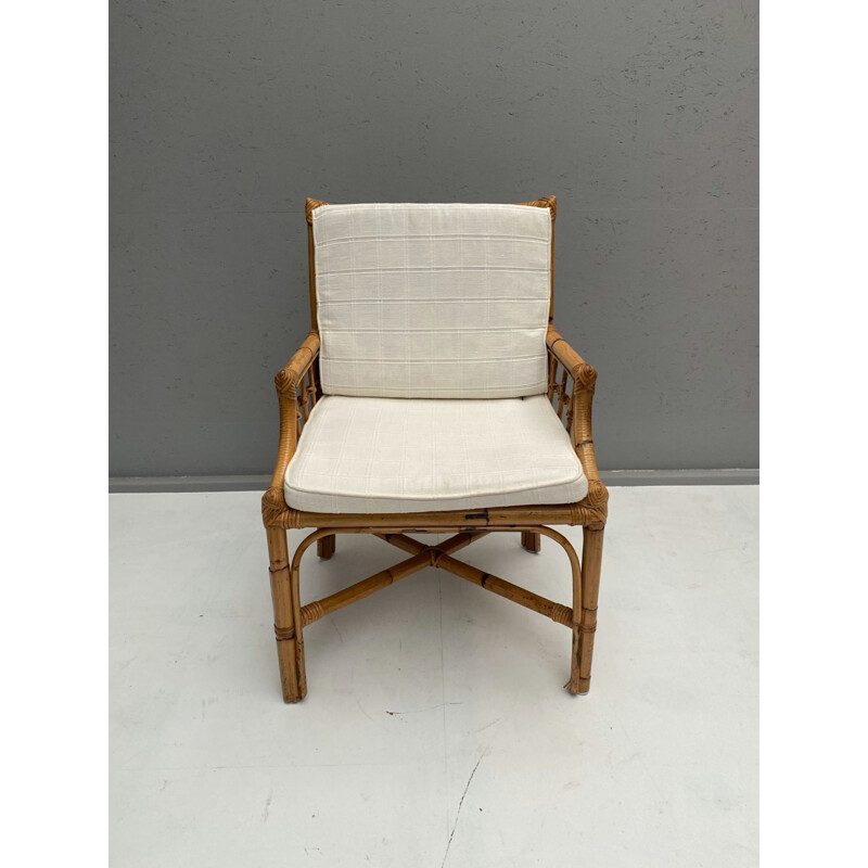 Set of 6 Vintage Rattan Chairs 