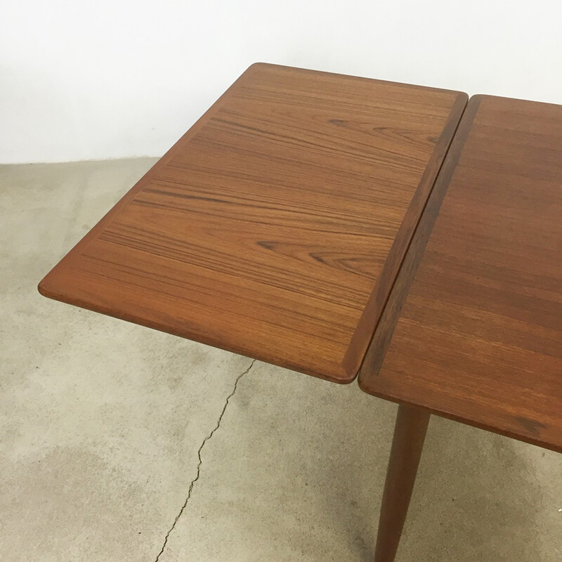 Mesa de comedor vintage escandinava con extensiones de teca de Willy Sigh para H. Sigh e Hijos, Dinamarca 1960