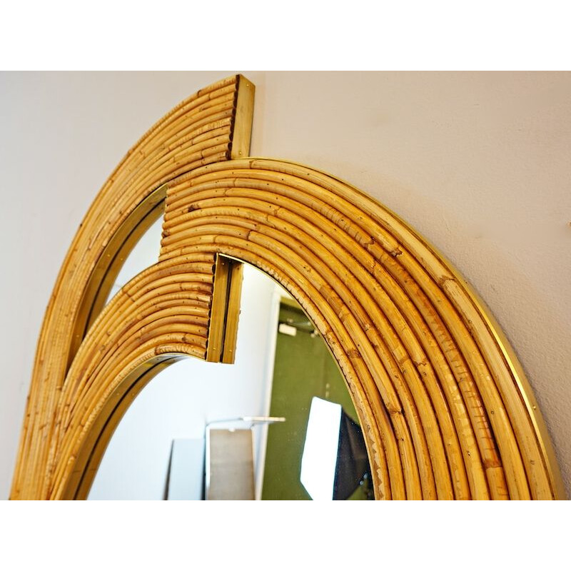 Pair of Vintage Rattan Mirrors