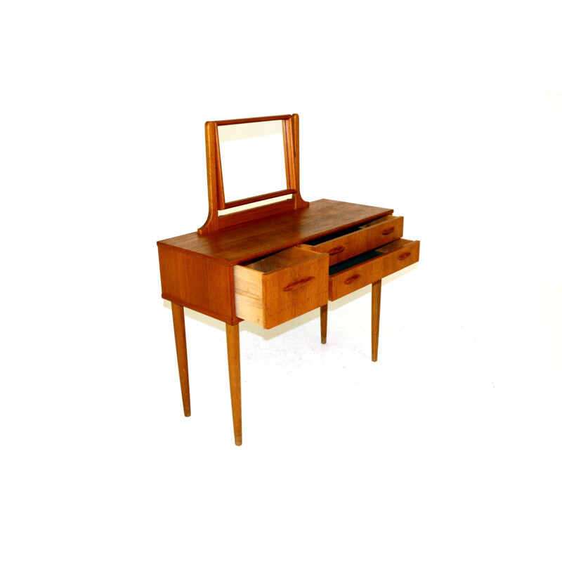 Vintage oak and teak dressing table, Sweden, 1960