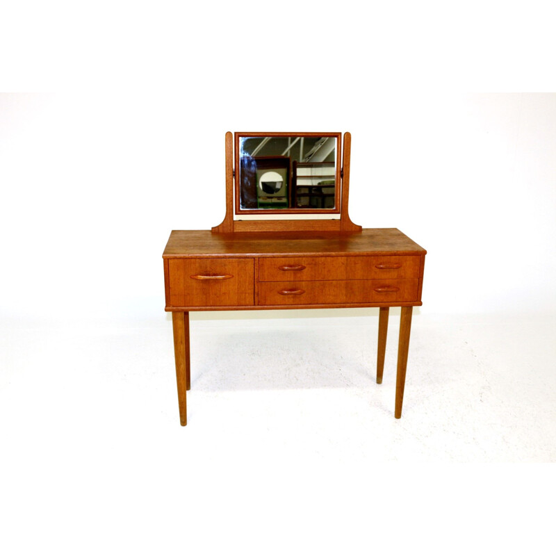 Vintage oak and teak dressing table, Sweden, 1960