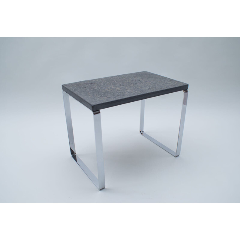 Vintage slate and chrome side table from Draenert, Germany 1960