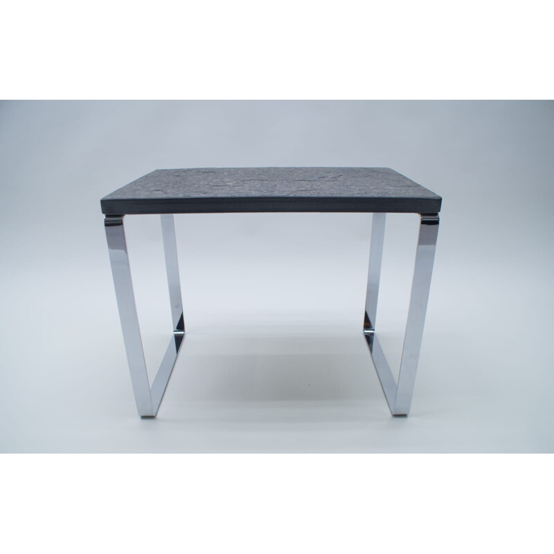 Vintage slate and chrome side table from Draenert, Germany 1960