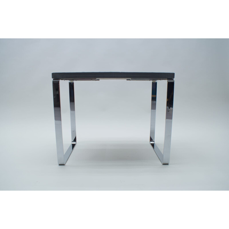 Vintage slate and chrome side table from Draenert, Germany 1960