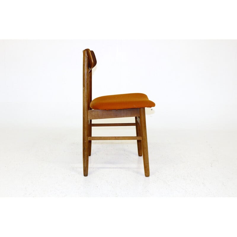Set of 6 vintage teak and beech chairs, Denmark 1960