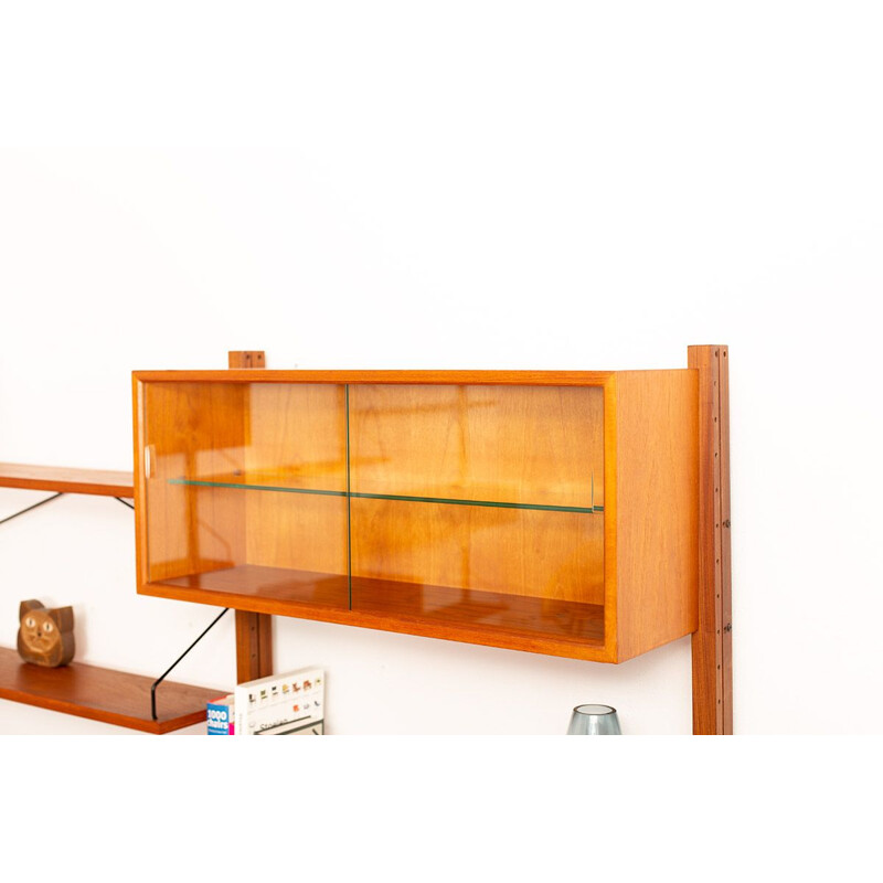 Vintage free-standing teak wall unit by Poul Cadovius for Cado Denmark, 1950s