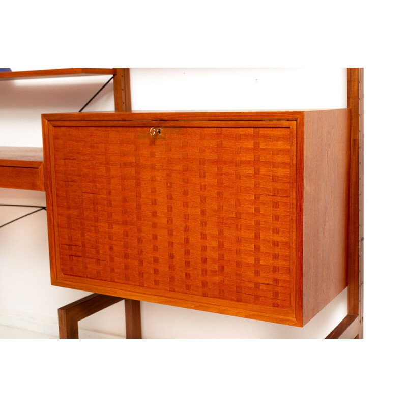 Vintage free-standing teak wall unit by Poul Cadovius for Cado Denmark, 1950s