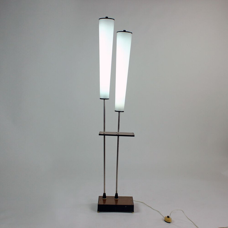 Tall Midcentury Freestanding Light With Neon Lights, Soviet Russian 1960s