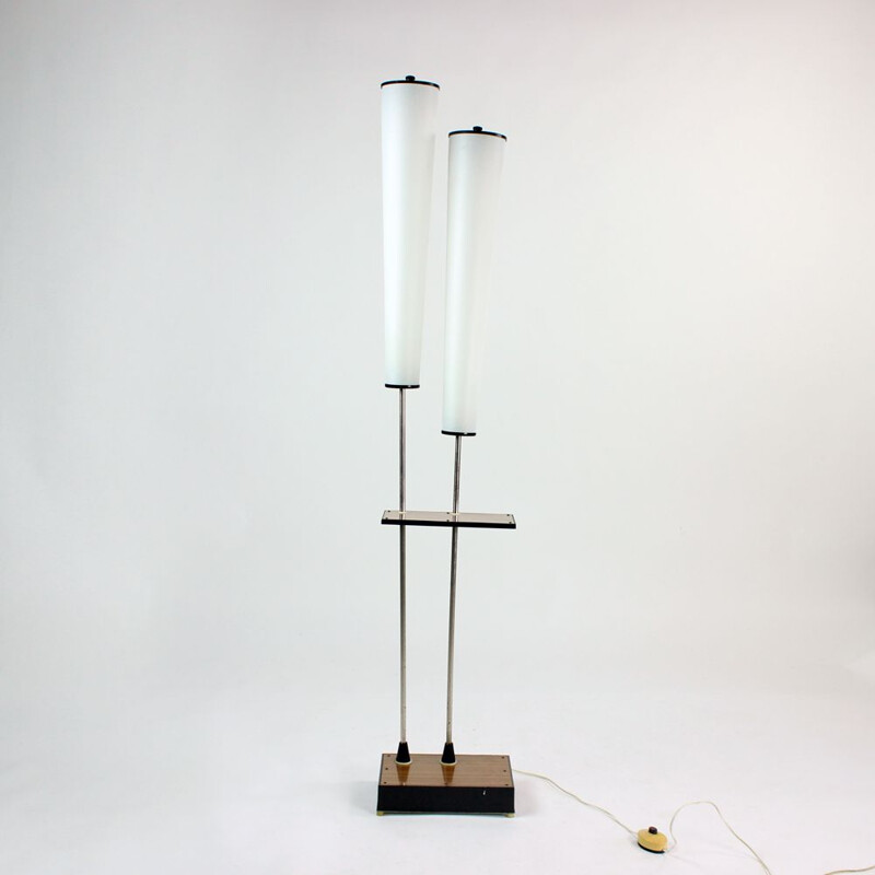 Tall Midcentury Freestanding Light With Neon Lights, Soviet Russian 1960s